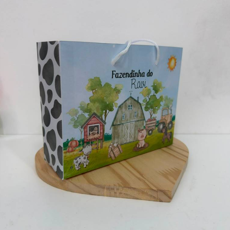 Sacolas personalizadas QUALQUER TEMA sacolinha surpresa lembrancinha de festa Fazendinha