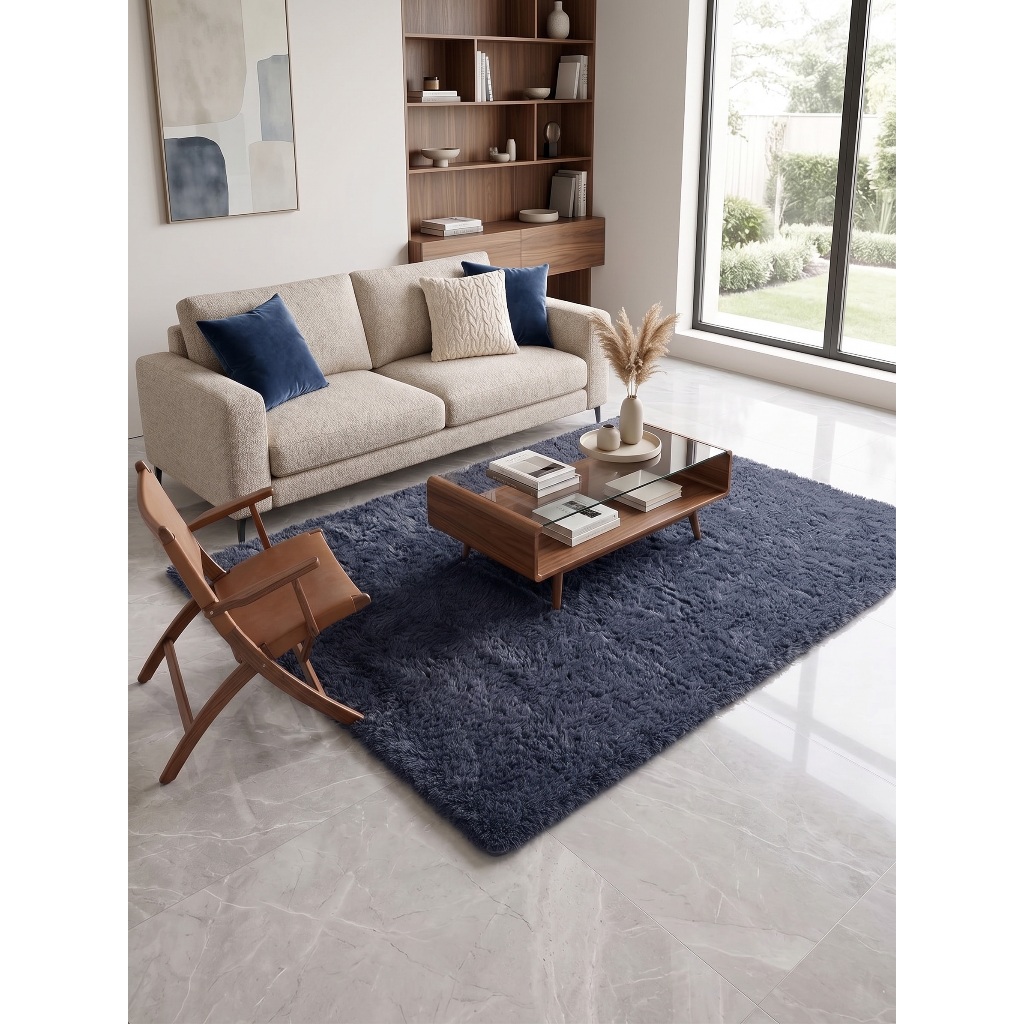 Tapete Sala Quarto Peludo 1,40x2,00 Mt Antiderrapante Ins Mesclado Shaggy