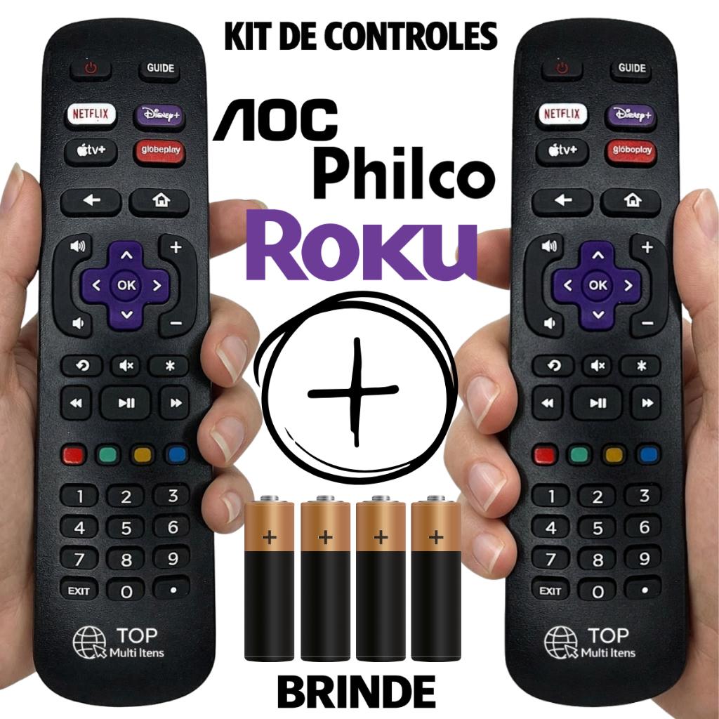 Controle Remoto Tv Smart Roku Universal Aoc P hilco Semp Tcl Britânia Multi 4k 7356 9206