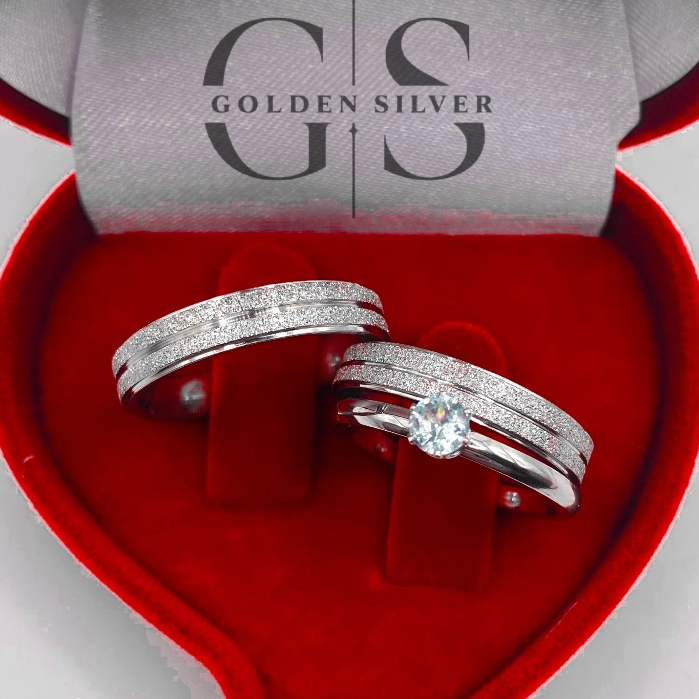 Par de Aliança prata de Namoro Casamento Brilhante Diamantada Canal Finas 4mm