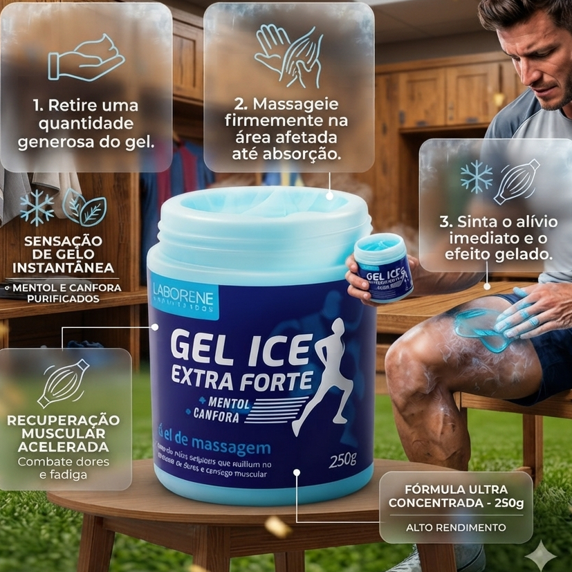 Gel Massageador ice, Dores Musculares Laborene 250g