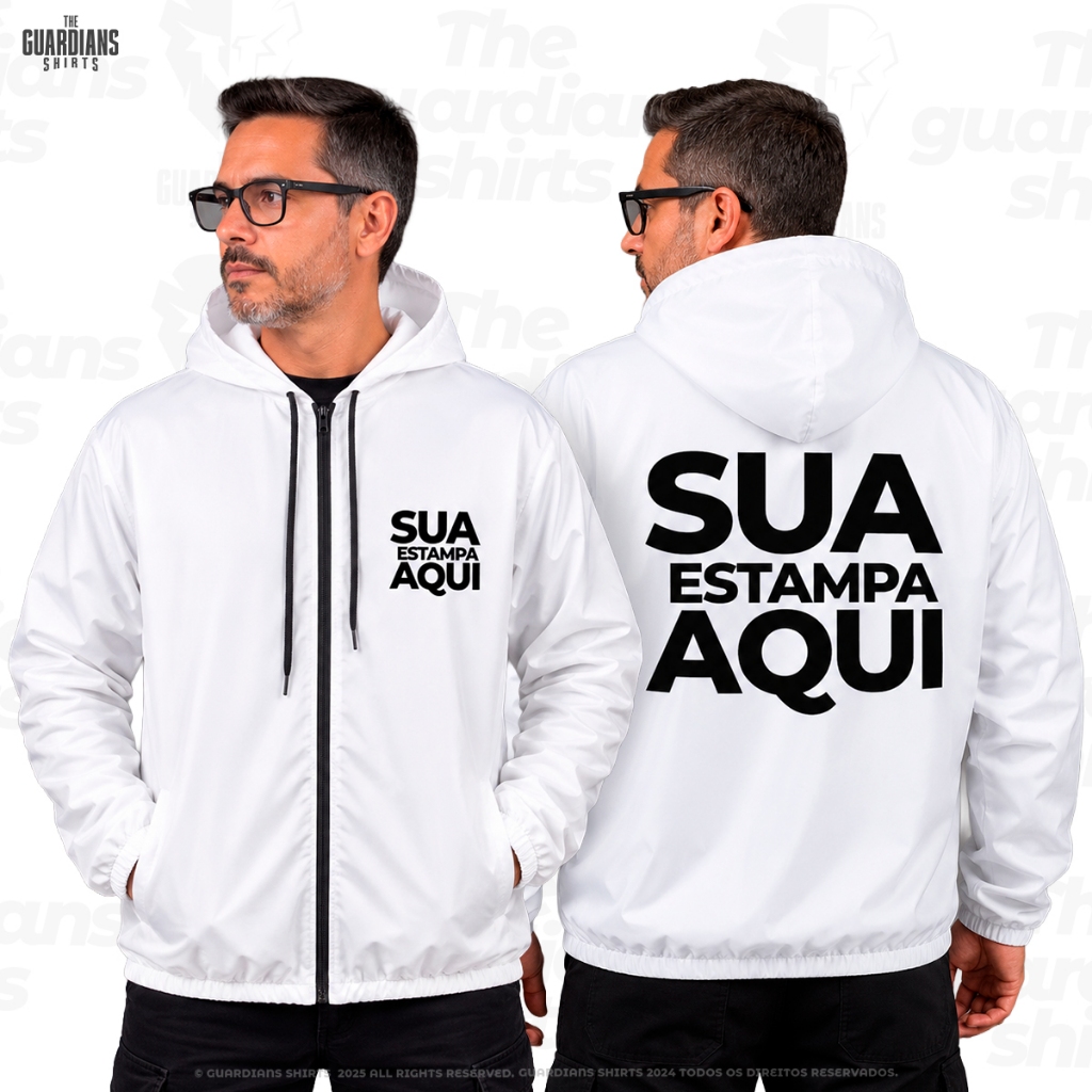 Jaqueta Corta Vento Personalizado Sua Estampa Tecido Fit