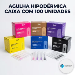 Agulha Hipodérmica Descartável 25X0,70 / 20X0,55 / 13X0,30 / 25X0,60mm Caixa C/100 - Medix