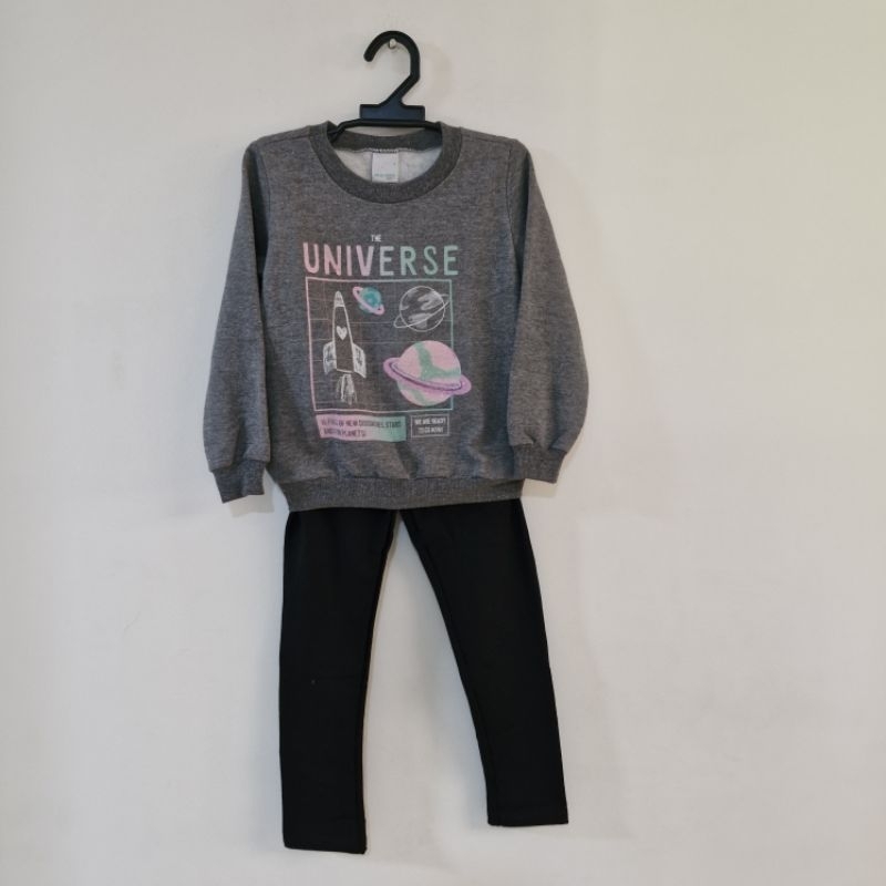 Malwee Conjunto Infantil Menina Moletom Felpado Outono Inverno