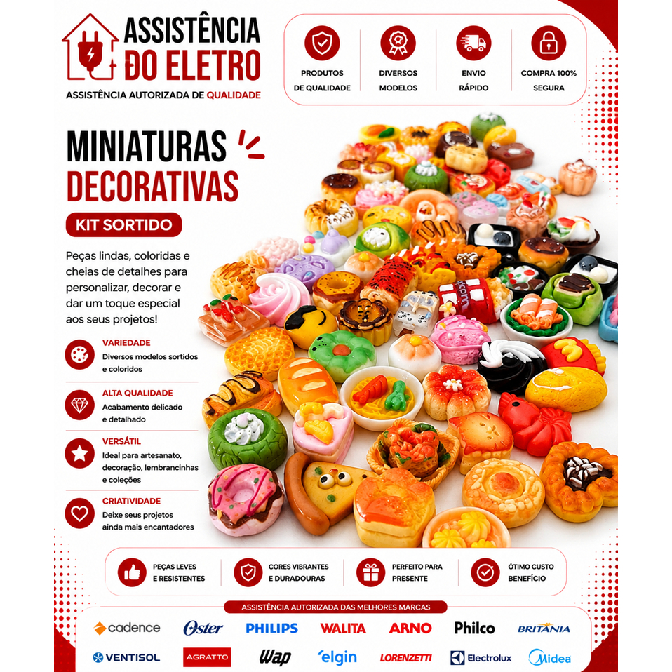 Mini Comidas para Casa de Boneca Kit Alimentos Bebidas Acessórios