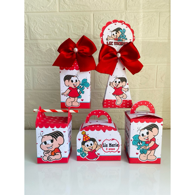 Kit Festa Personalizados MÔNICA TURMA DA MÔNICA ( PEGUE E MONTE) Lembrancinhas Caixinhas