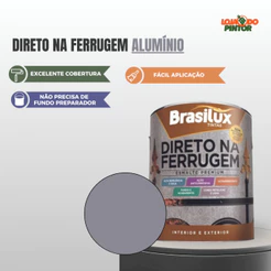 Tinta Direto na Ferrugem Alumínio 900ml Metais Enferrujados Brasilux