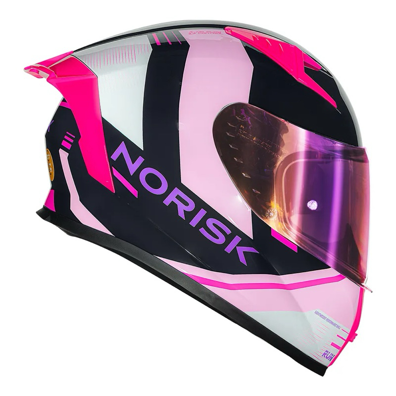 CAPACETE NORISK FLOW RUN AZUL /ROSA acompanha viseira extra + Spoiler.