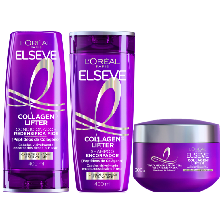 Kit L'oréal Paris Colágeno Lifter Shampoo + Condicionador + Tratamento