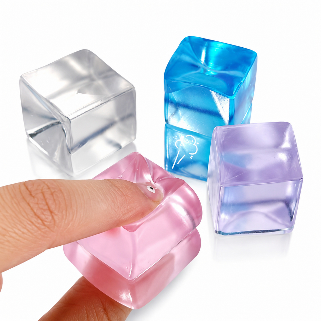 Kit Mini Gelinhos Cubo Antiestresse Squish Sensorial Fidget Toy Macio Relaxante.