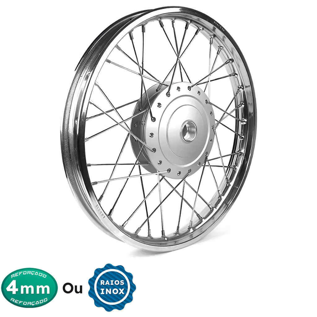 Roda Dianteira Titan 150 Titan 160 Fan 125 2009/2018 Freio Tambor - Montada e Al