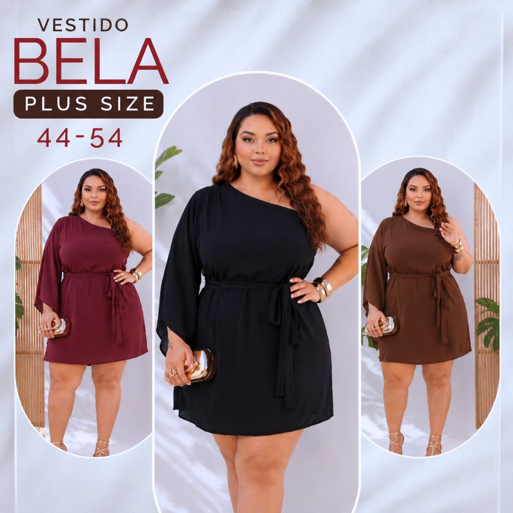 Vestido Feminino Plus Size Moda Plus Manga Assimétrico Soltinho C/ Short Confortável Verão Elegante