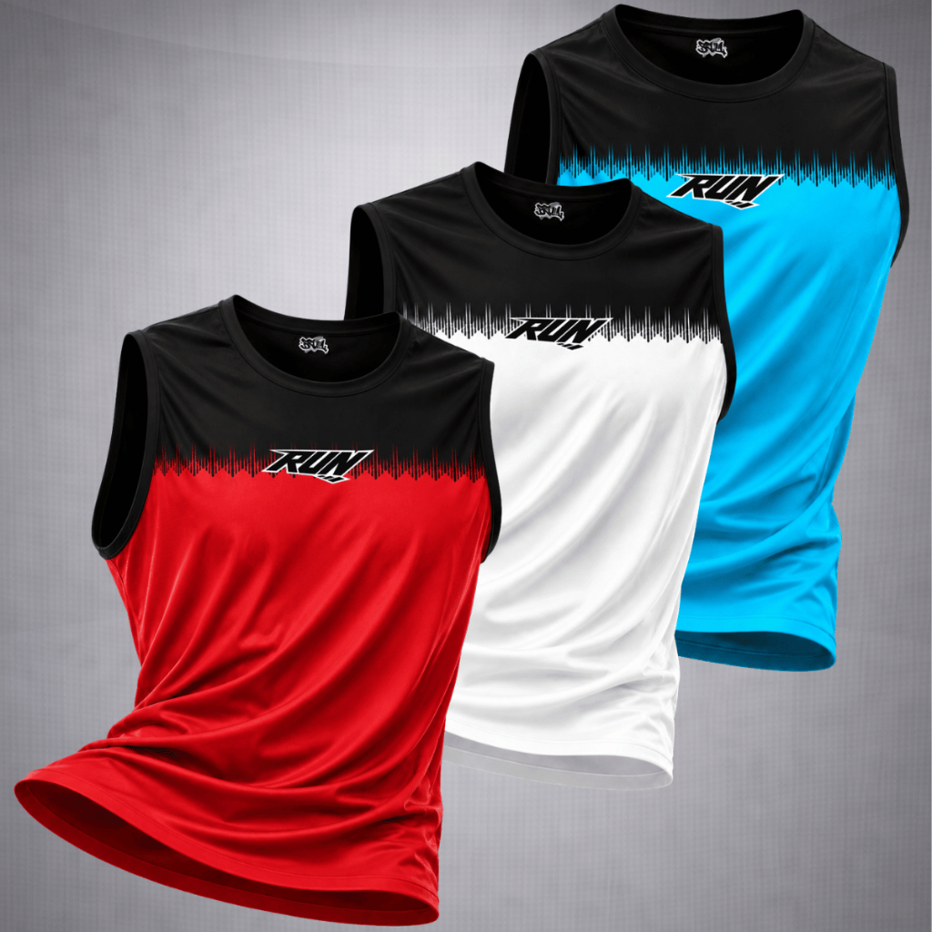 KIT 3 Camisa Regata Dry Fit Masculina Sem Manga Dryfitness, treino, esportiva, academia