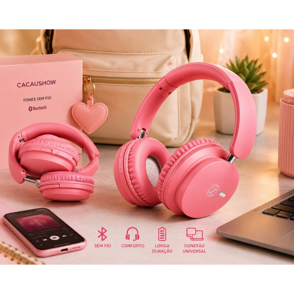 Fone De Ouvido Cacau Show Modelo Rosa