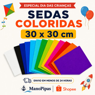 Papel de Seda 30x30 Colorido 100 200 300 400 Folhas Lembrancinhas Dia das Crianças