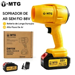 30000r/min Soprador de Folhas a Bateria 88V Turbo Portátil e Recarregável Inclui 1 Baterias Velocidade Ajustável 300KM/h