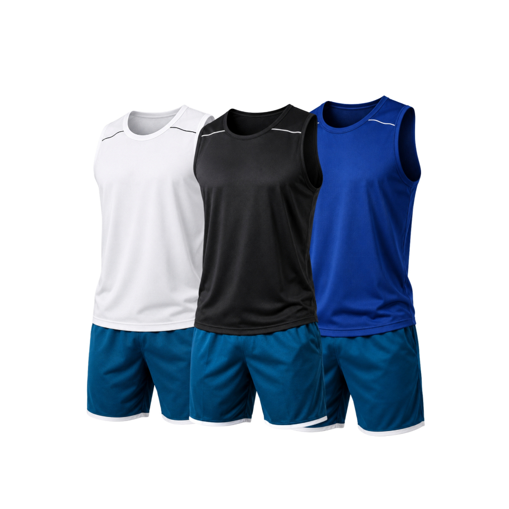 KIT 3 Regata Masculina Dry Fit Lisa com Vies Para Corrida Academia Leve Respiravel Secagem Rapida