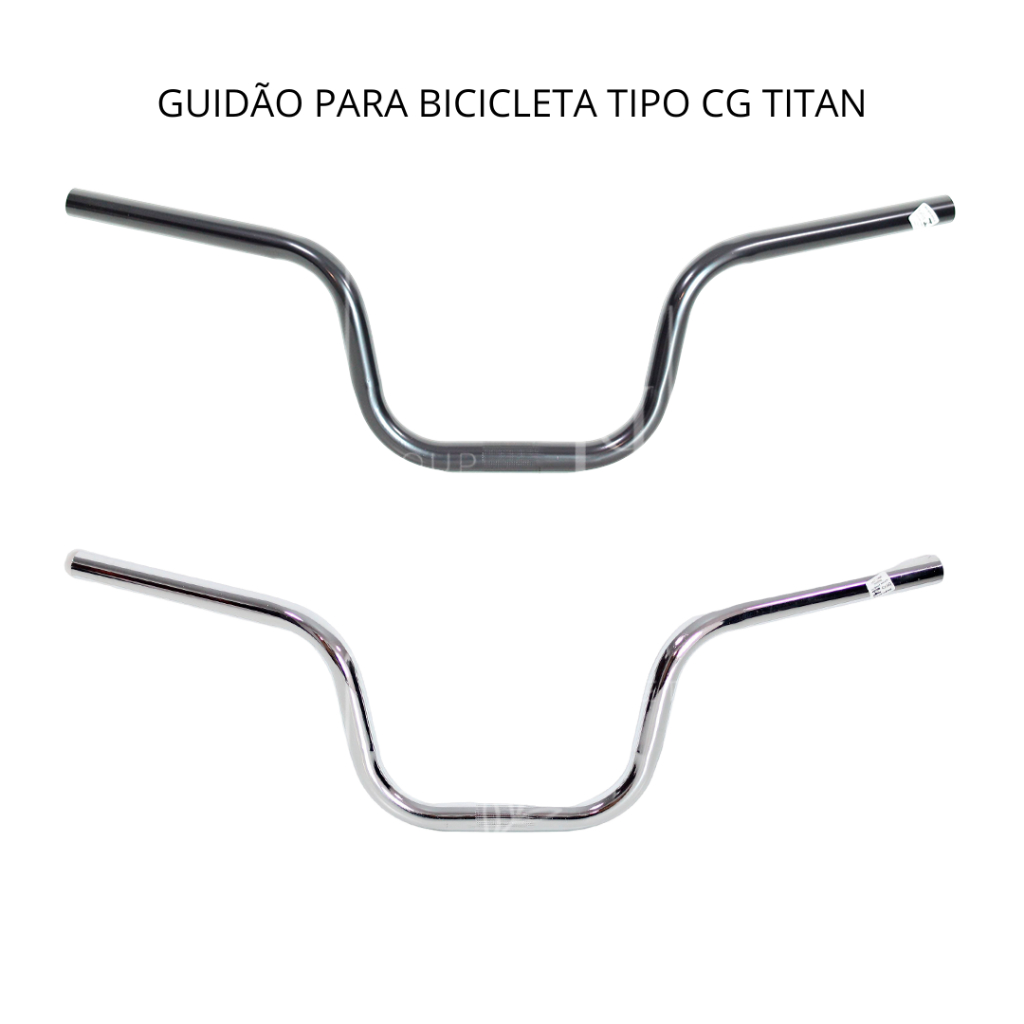 Guidão Para Bicicleta Tipo Cg Titan Alto Cromado Preto Bike aro 20 24 26 Motorizada Montadinha