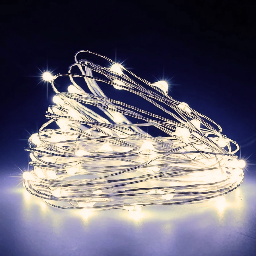 Cordão de Led Fio de Fada - Branco Quente - 5m - 1 unidade