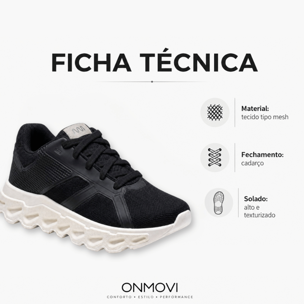 Tênis Unissex Esportivo 2.0 Onmovi Caminhada Corrida Leve Confortável — imagem 2 de 2