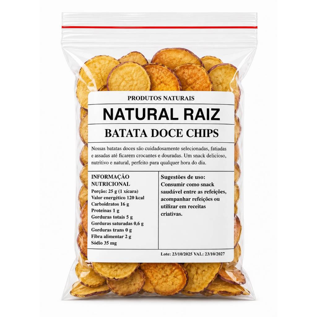 Batata Doce Chips Liofilizada Snack Natural