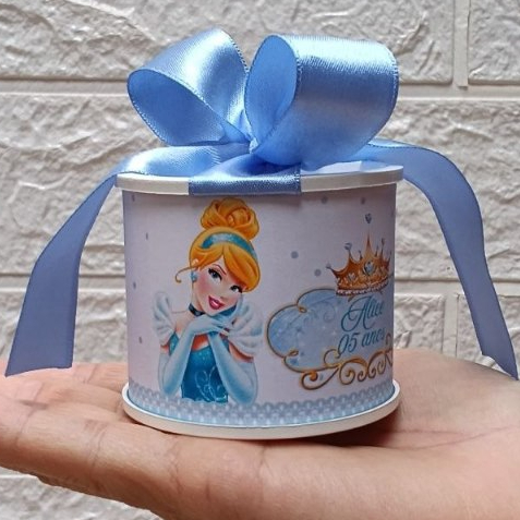 Kit Tubolata Personalizada Cinderela Lembrancinhas / chá de bebê/ revelação/ batizado/ maternidade/ aniversário 5x6