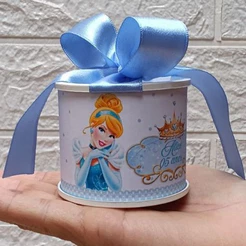 Kit Tubolata Personalizada Cinderela Lembrancinhas / chá de bebê/ revelação/ batizado/ maternidade/ aniversário 5x6