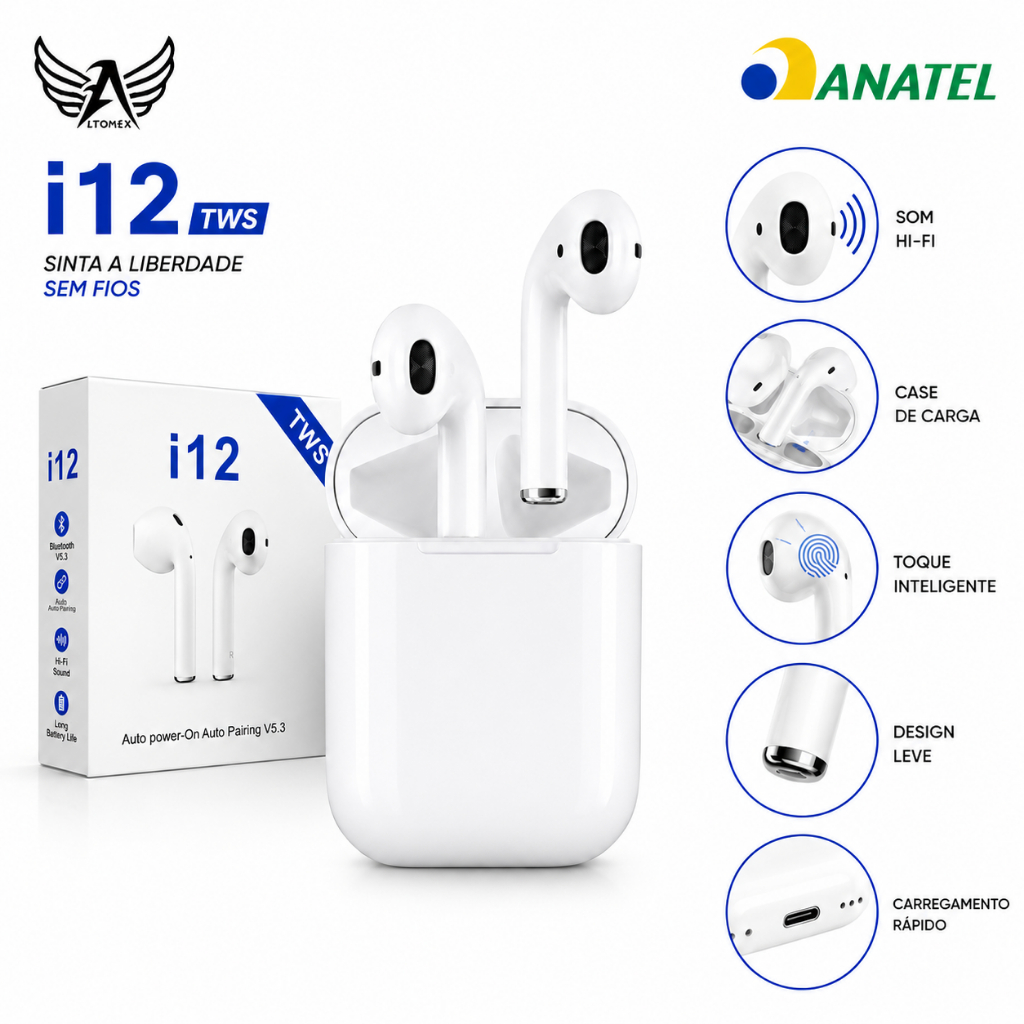 Fone De Ouvido Bluetooth Tws Sem Fio In-ear Intra Auricular