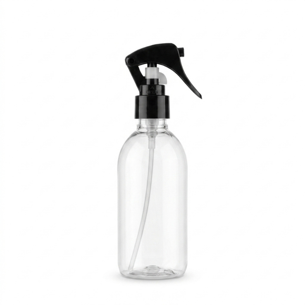 Kit Frascos Borrifador Pulverizador Spray 200ml Base Oval Multiuso Transparente Gatilho Profissional Limpeza Jardim