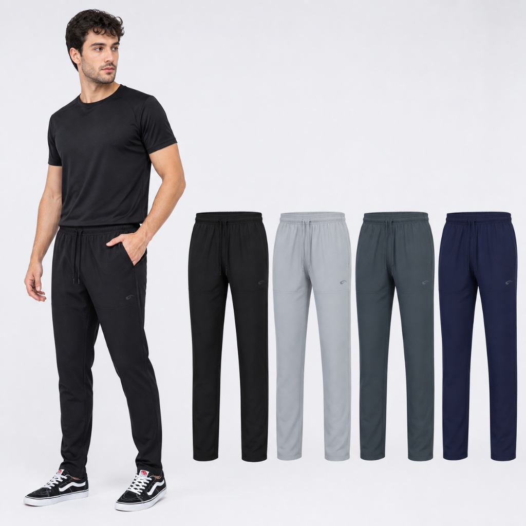 Kit 4 Calças Tactel Masculina com Elastano Slim Leve Secagem Rápida Academia Corrida Casual Syozbee
