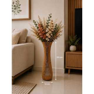 VASO DECORATIVO MEDIO CRU DE MDF.