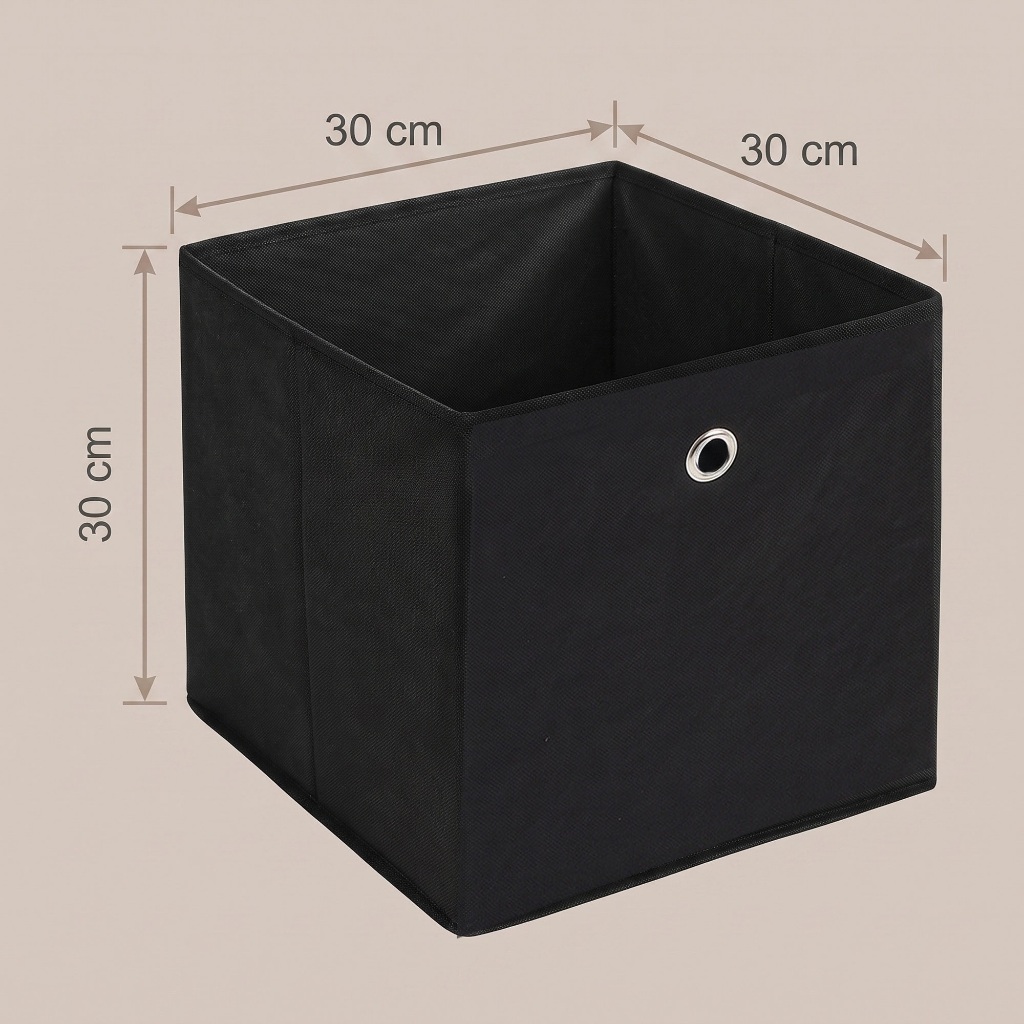 SONGMICS Caixas Organizadoras Conjunto de 6 Dobráveis em TNT com Alça 30 x 30 x 30 cm Cinza, Preto e Bege — imagem 2 de 2