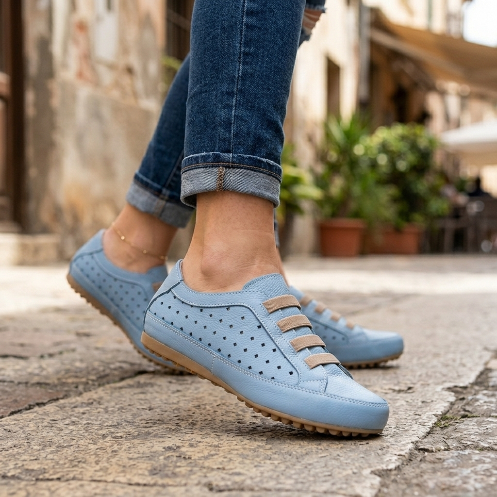 Tênis Casual Sapatilha Mocassim Feminino Couro Legítimo Conforto Leve Macio 33 ao 42