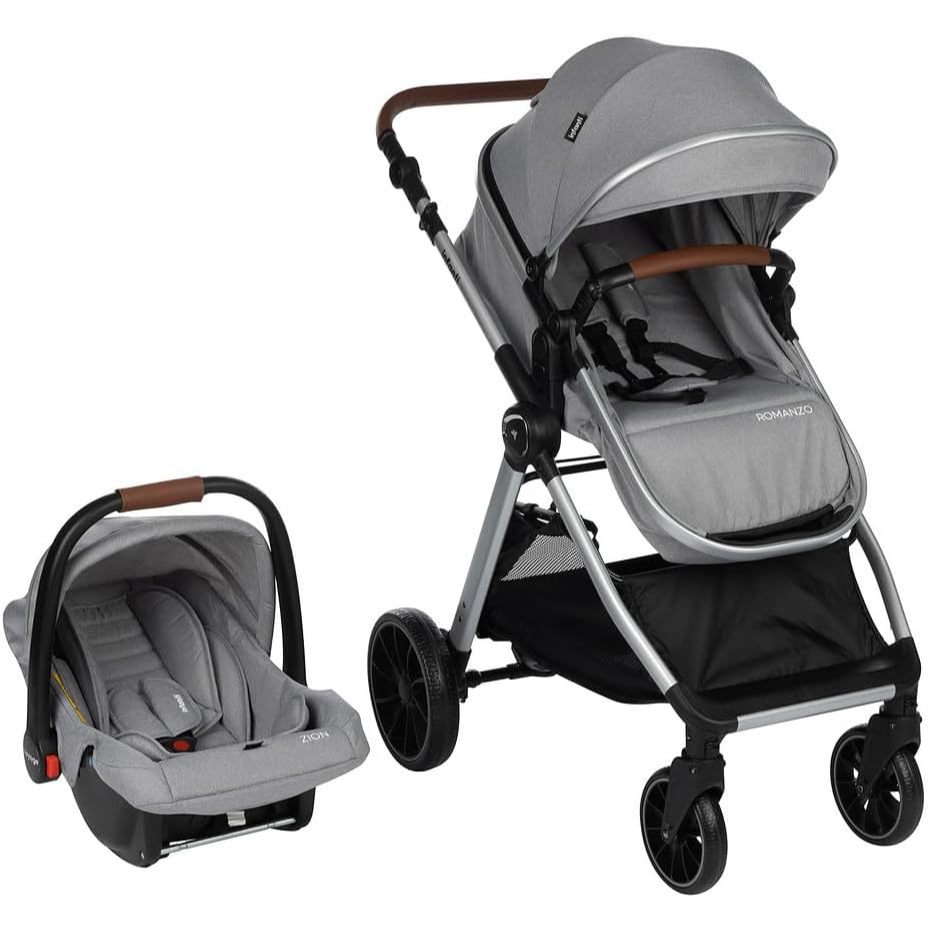 Carrinho de Bebê Travel System Romanzo Duo Infanti nas cores Cinza/Granizo, Preto/Bronze e Preto/Granizo
