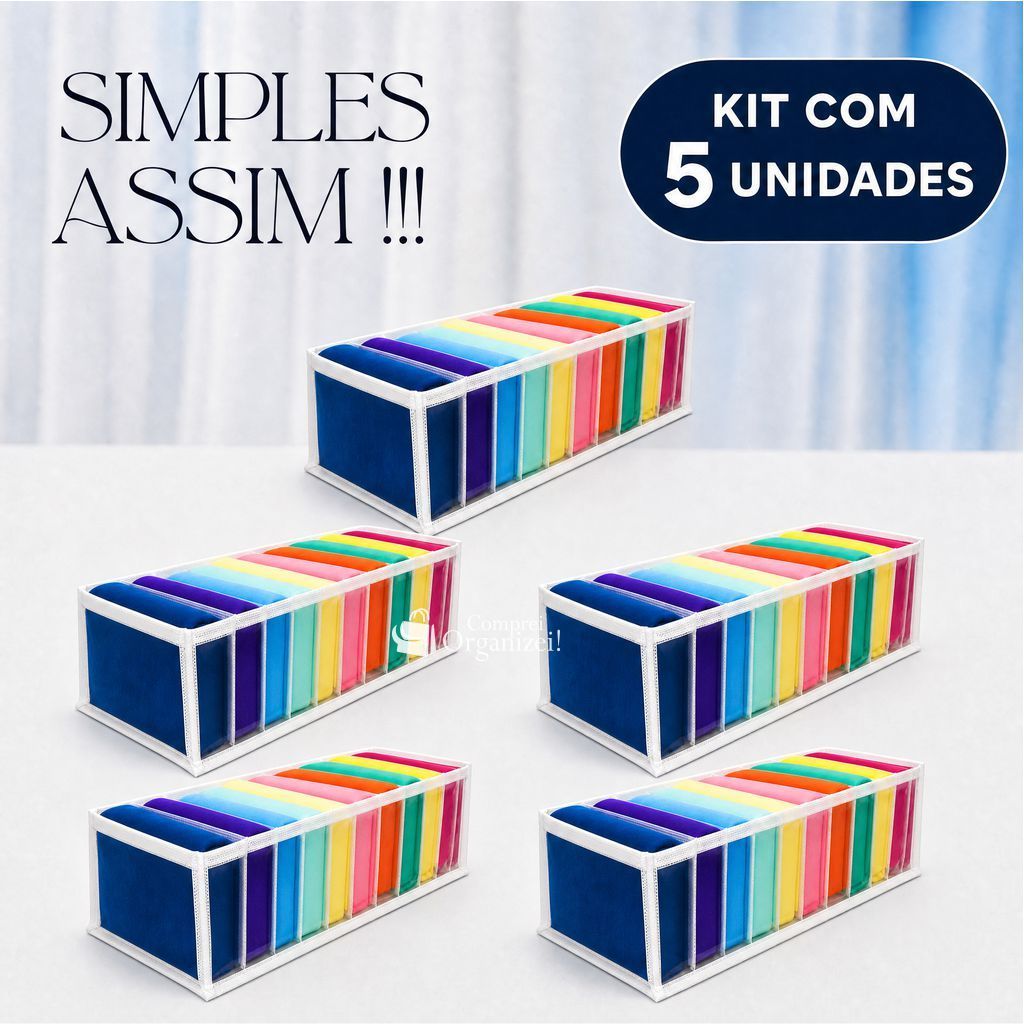 Kit 05 Colmeia organizadora 10 Nichos - organizador de gavetas - organizador de guarda roupas