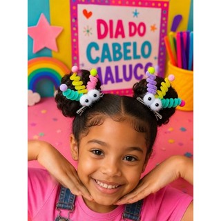 Presilhas Dia do Cabelo Maluco /presilhas divertidas/acessório infantil