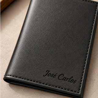 Carteira PERSONALIZADA Slim Couro Porta Cartões RG Logo Nome Iniciais