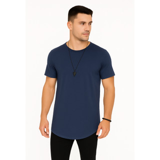 Camiseta Masculina Longline Oversized Algodão Academia