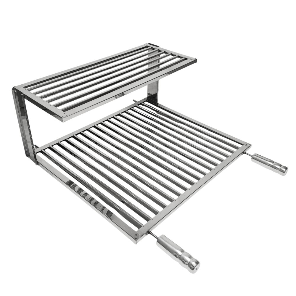 Grelha Uruguaia Parrilla Inox Para Churrasco Com Grelha Descanso Auxiliar Resistente Premium