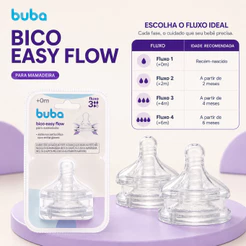 Kit 2 Bicos Mamadeira Buba Easy Flow Anticólica Fluxo Rápido Pétala Silicone