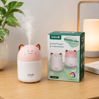 Umidificador De Ar De Gato Fofo Aromatizador Difusor Ambiente Purificador Ultrassônico Portátil