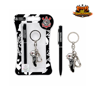 KIT CANETA E CHAVEIRO CHUTEIRA OFICIAL Corinthians