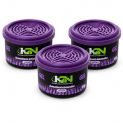 Kit 3 Cheirinho Lavanda em Gel Aromatizante Veiculo KN 60g Aroma Carro Automotivo Fragrancia