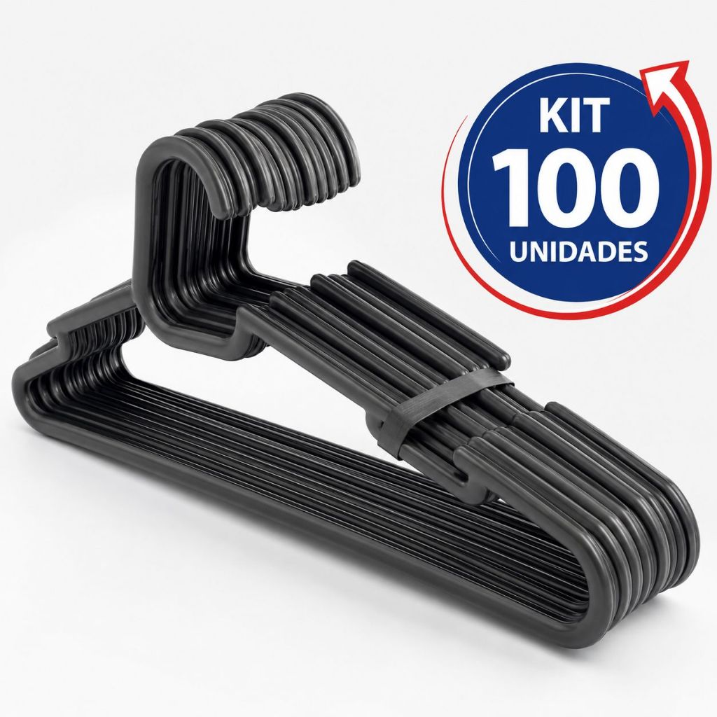 Cabides reforçado para roupas cabide adulto preto kit  com 30/50/100 unidades cruzeta para roupa