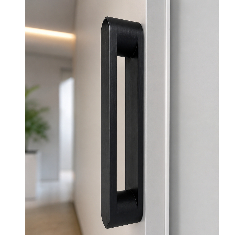 Puxador Preto Para Porta Sem Furo Auto Adesivo (NOVIDADE E INOVAÇÃO) Puxador Colado