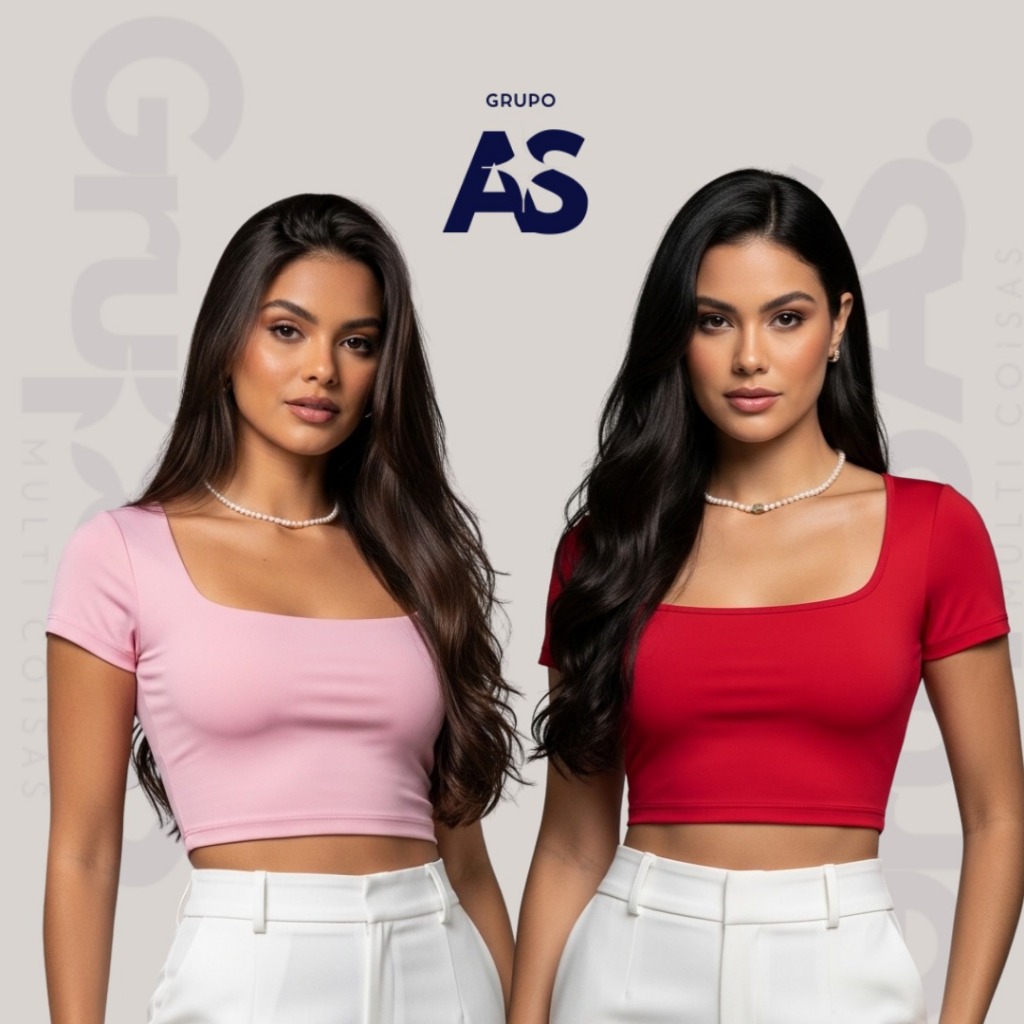 KIT 2 BLUSINHAS BABY CROPPED FEMININA GOLA QUADRADA DIA A DIA