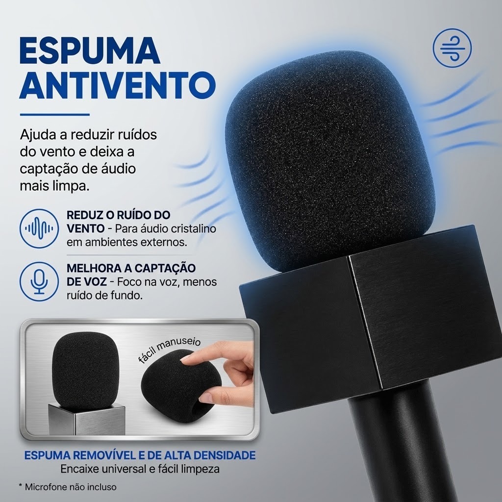 Suporte Bastao Mao Com Canopla Para Microfone Lapela Hollyland Lark Entrevista Podcast