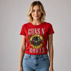 Camiseta Feminina Adulto e Infantil Guns N' Roses Banda De Rock Camisa Feminina Guns N' Roses Rock