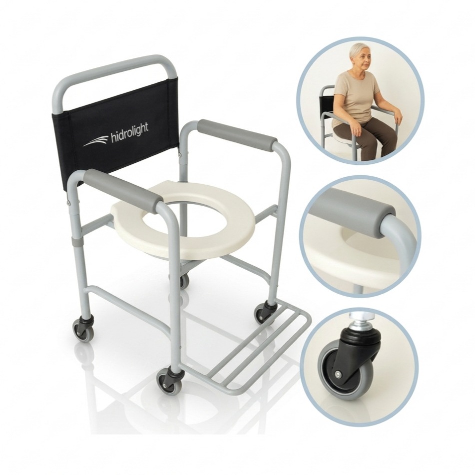 Cadeira De Banho Higiênica Resistente e Prática Para Idoso Hidrolight