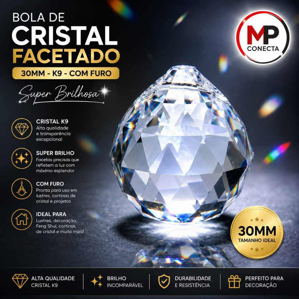 15 BOLAS DE CRISTAIS 30 MM FENG SHUI (15 BOLAS CRISTAIS DE 30 MM) - FENG SHUI - K9